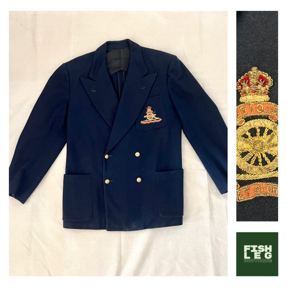 Vintage | Wm Scully Double Breasted Nautical Wool Blazer w Crest - Navy / Sz 40